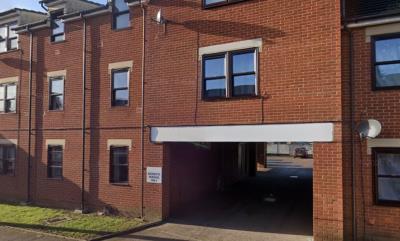 Front view of building