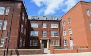 Front view of building